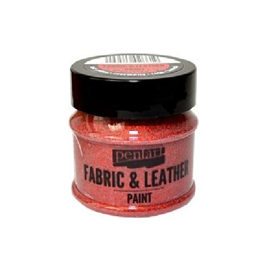 Farba na textil a kožu 50ml - Glitrová Červená.