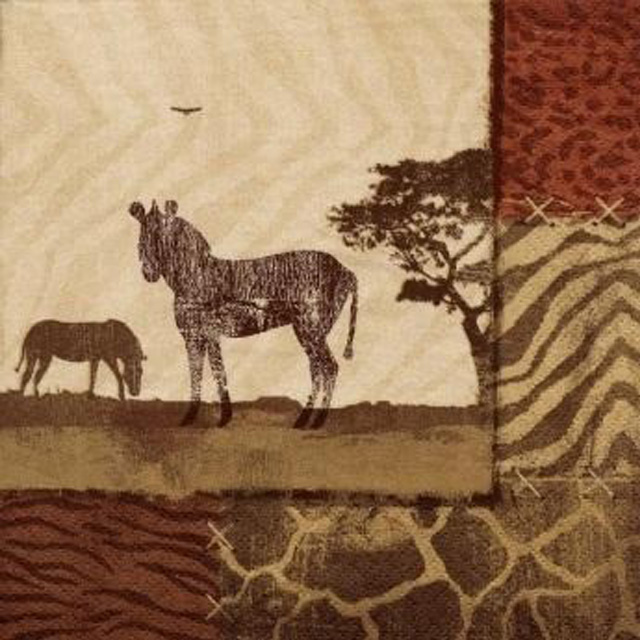 Servítka na Decoupage - Zebra.
