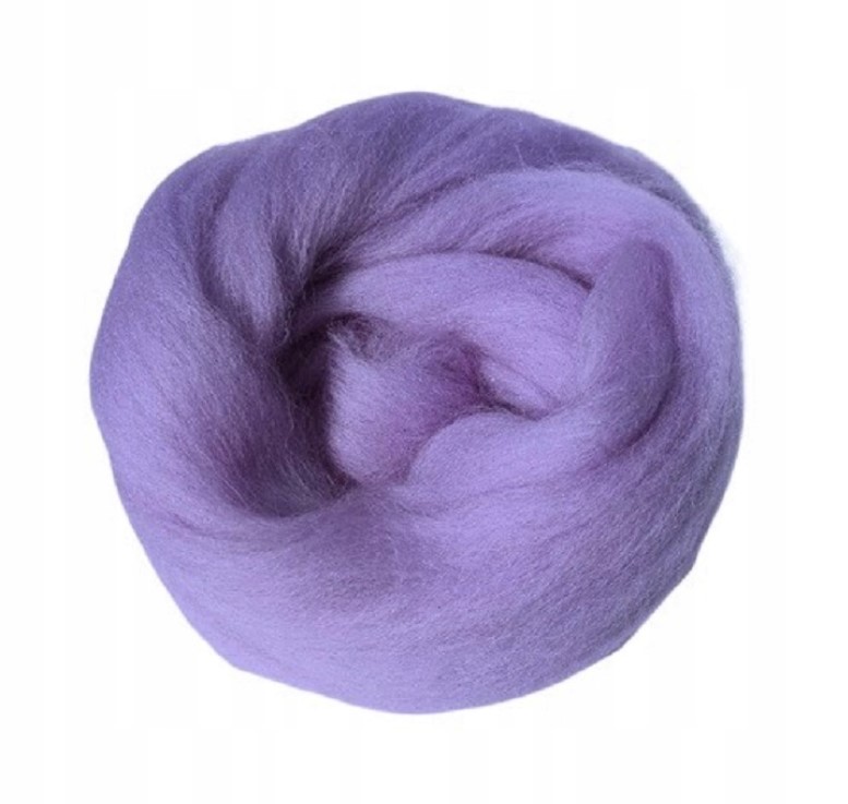 Farebná česaná plsť, Merino vlna 10g - Fialová.