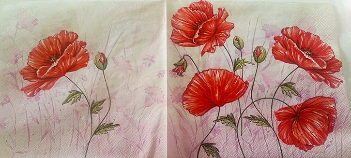 Servítka na Decoupage  - Vlčí mak.