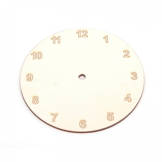 Drevený základ na hodiny Ø 15cm - Arabské čisla