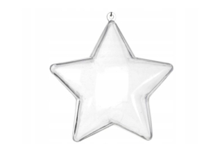 Plastová akrylová hviezda  10cm - Dvojdielna 