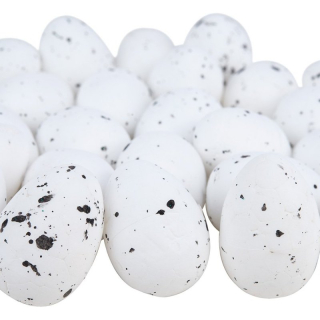 Polystyrénové vajíčka 3,5cm - Biele škvrnité 
