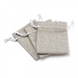 Textilné bavlnené vrecko 13,5x9,5cm - Sivé