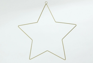 Kovová hviezda základ 35cm - Zlatá