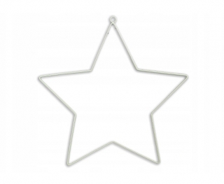 Kovová hviezda základ 35cm - Biela