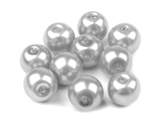 Sklenené voskové perly 8mm / 100ks - Strieborná 