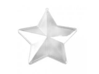 Plastová akrylová hviezda 14cm - Dvojdielna
