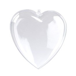 Plastové akrylové srdce 14cm - Dvojdielne 