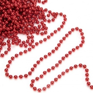 Girlanda perlová Ø perličky 8mm - Červená