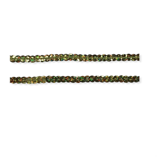 Flitre lomené, metráž Ø6 mm - Zelená kaki trblietavá 