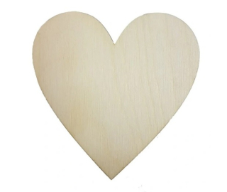 Drevený výrez srdce 10cm - Natural bez dierky