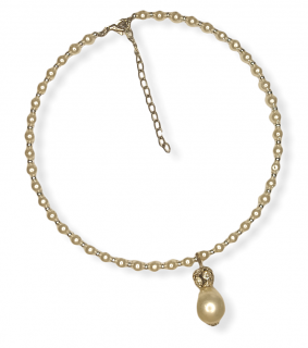 Perlový náhrdelník Ø 11cm - Béžový
