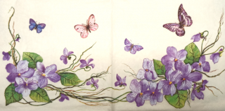 Servítka na Decoupage  - Violet Flowers