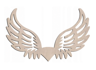 Drevené anjelské krídla 10x7cm - Prírodné