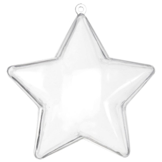 Plastová akrylová hviezda 12cm - Dvojdielna