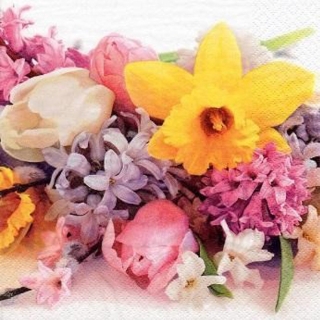 Servítka na Decoupage  - Jarné kvety